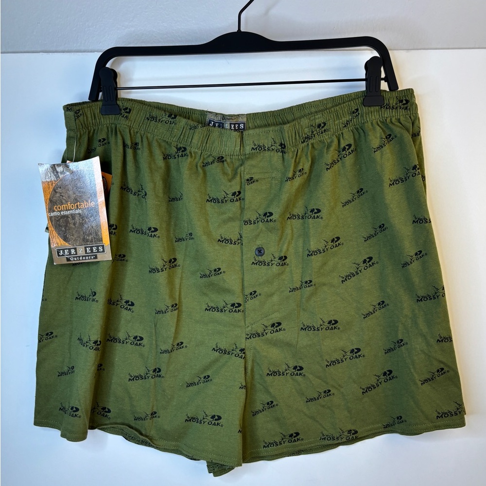Mossy Oak Jerzees Green Boxer Shorts with‎ Logo Print NWT Mens XL (40-42)